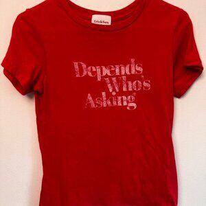 suburban riot red depends whos asking tee